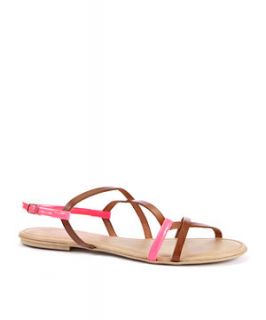 Truffle (Brown) Brown Cross Over Skinny Strap Sandals  249769924 