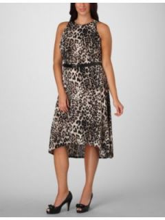 FASHION BUG   Belted Animal Print Maxi Dress  