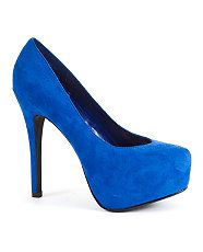 Blue (Blue) Cobalt Blue Platform Court Heels  252236340  New Look