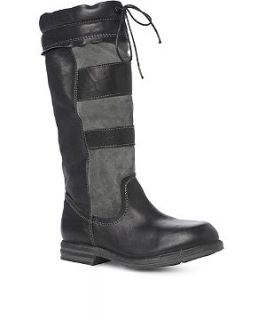 Black (Black) Leather Walking Boot  225618601  New Look