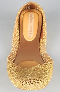 Melissa Shoes The Campana Papel Shoe in Gold Glitter  Karmaloop 