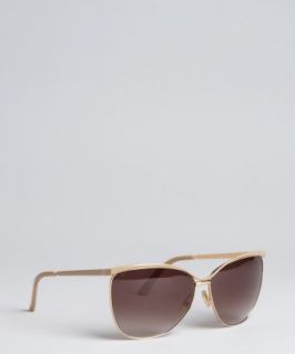 Gucci camel and gold metal cateye sunglasses  