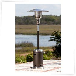 Fire Sense Mocha and Stainless Steel Commercial Patio Heater
