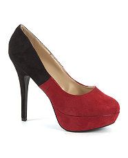 Red (Red) Red and Black Colour Block Court Shoes  256885860  New 
