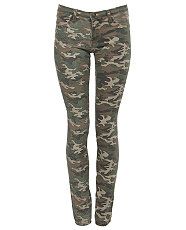 Khaki (Green) Sisters Point Khaki Camouflage Skinny Jeans  266157534 