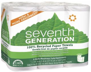 Seventh Generation Paper Towels, 140 sheets 2 Ply, White   