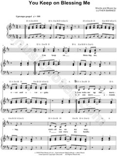 Luther Barnes   You Keep on Blessing Me Sheet Music   Download 