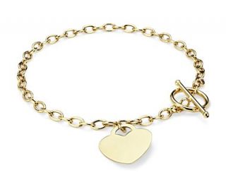 Petite Toggle Heart Tag Bracelet in 14k Yellow Gold  Blue Nile