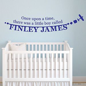 Personalised Boys Name Wall Sticker   baby & child