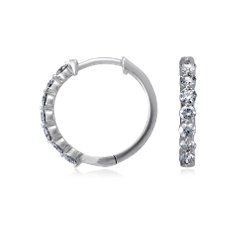 Diamond Hoop Earrings in 18k White Gold (1/2 ct. tw.)