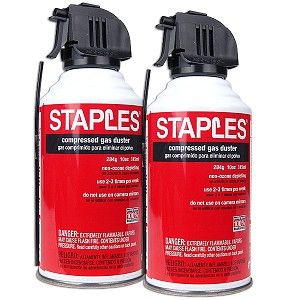 Staples X80004 Compressed Air Duster   10 oz. Can (2 Pack) Staples 