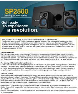 Corsair SP2500 Gaming Audio Series Speaker System Product Details