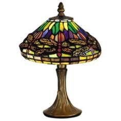 Dragonfly Antique Brass Dale Tiffany Accent Lamp