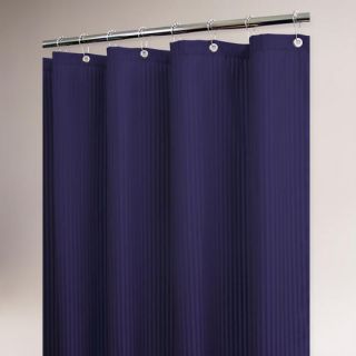 Porcelain Blue Satin Stripe Shower Curtain  World Market