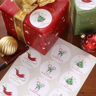 4457   Seasons Greetings Personalized Gift Stickers 