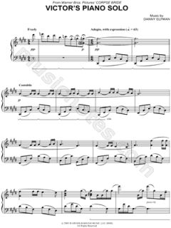 Image of Danny Elfman   Victors Piano Solo Sheet Music (Piano Solo 