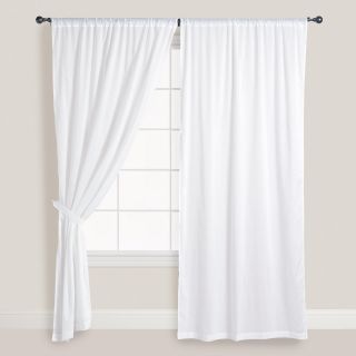White Cotton Voile Curtains, Set of 2  World Market