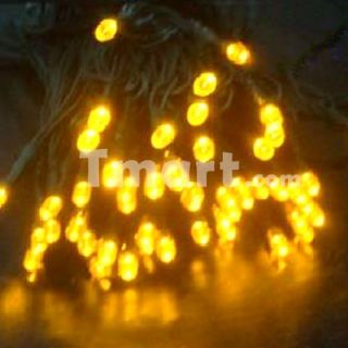 60 LED Light Solar String Lamp Festival Deco Yellow   Tmart