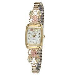 Ladies Black Hills Gold Diamond Accent Expansion Watch with Square 