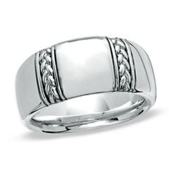 Goodman Mens Braided Band in Sterling Silver   Zales