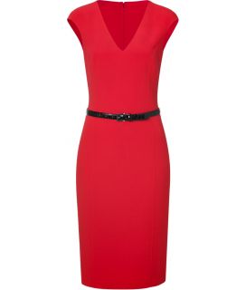 Michael Kors Scarlet Red Cap Sleeve Sheath Dress  Damen  Kleider 