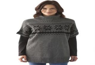 Plus Size Fair Isle sweater, short sleeves  Plus Size pullover 