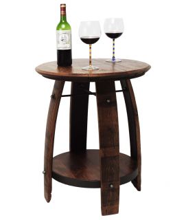 RECYCLED WINE BARREL SIDE TABLE  Recycled Wine Barrel Side Table is 