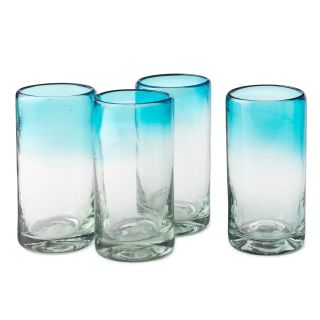 OMBRE WATER GLASSES  Recycled Glass, Serveware, Blue, Gradient 