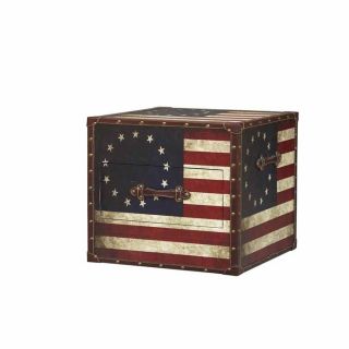 Vintage American Flag Square Trunk at Brookstone—Buy Now