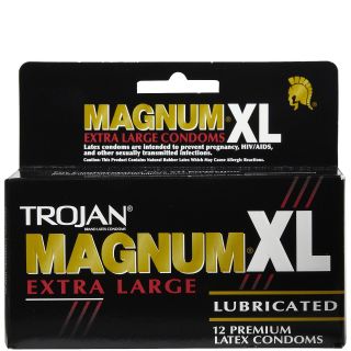 Trojan Magnum XL Lubricated Premium Latex Condoms 12 ct   