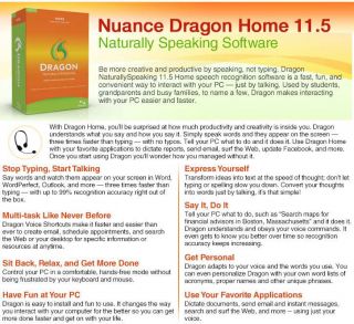 Buy the Nuance Dragon Home 11.5 Naturally Speaking .ca