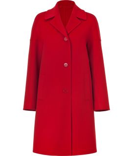 Michael Kors Crimson Red Raglan Sleeve Wool Coat  Damen  Mäntel 