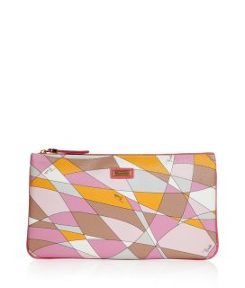 Emilio Pucci Taupe/Pale Rose Geometric Print Bag  Damen  Taschen 