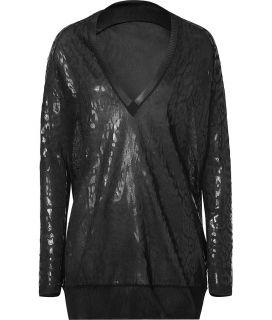 Givenchy Black L/S V Neck Knitted Top  Damen  Strick  