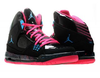   Air Jordan SC 1 (GS) Black/Blue Pink Girls Basketball Shoes 439655 009