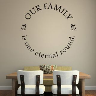 Our Family Is One Eternal Round Frame Border Wall Quote Decal 
