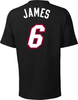 LeBron James Big & Tall Miami Heat Black Name and Number T Shirt 