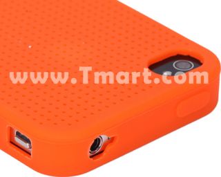 Cross Stitch Series Silicone Case for iPhone 4 Orange   Tmart