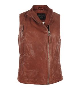 Marsh Leather Gilet, Sale, womens sale, AllSaints Spitalfields