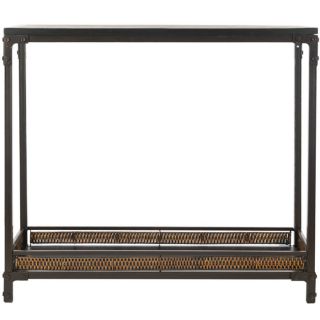 Dinesh Wood, Metal & Wicker Console Table at Brookstone—Buy Now!