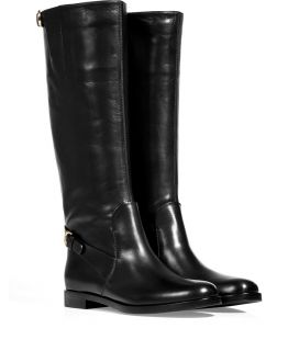 Sergio Rossi Black Calf Leather Boots  Damen  Schuhe  