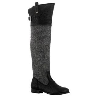 Red Hot Black/Grey Flat Long Boots