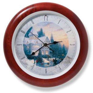The Thomas Kinkade Christmas Carol Clock   Hammacher Schlemmer 