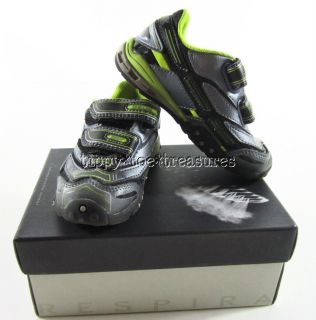 Geox Respira sz 8 toddler Grey & Lime Sneaker Tennis shoe EEUC j ks F