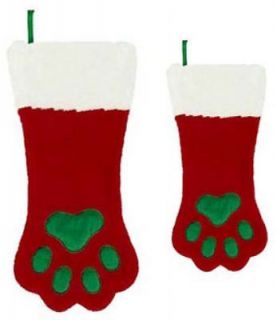 Holiday Pet Christmas Dog Paw Stocking in Small or Large