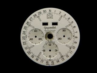 Original Vintage GIGANDET WAKMANN Chronograph Black Watch Dial Valjoux 