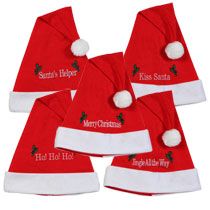 Home Christmas Corner Stockings & Santa Hats Felt Santa Hats with 