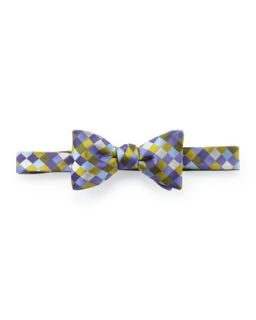 Harlequin Silk Bow Tie, Plum   
