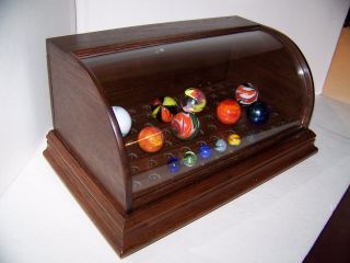Curved Glass marble marbles pocket watch display case countertop 