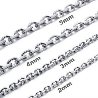 5mm 12 30 Silver Tone Mens Stainless Steel Necklace O Chain 